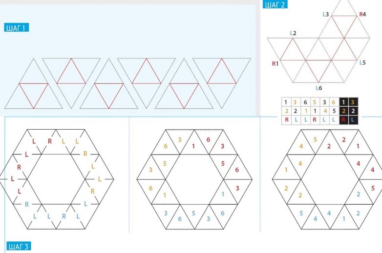 Флексагон из бумаги схема распечатать