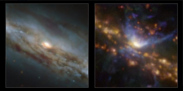 Учёным удалось сфотографировать чёрную дыру в центре спиральной галактики