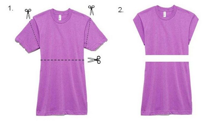 Как сделать модное летнее платье из ненужной футболки