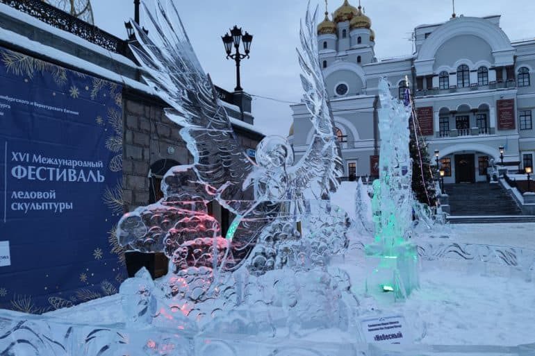 В Екатеринбурге прошёл фестиваль ледовых скульптур «Вифлеемская звезда»