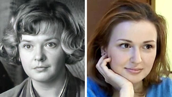 Советские актрисы и их дочери, запечатлённые в одном и том же возрасте