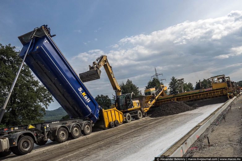 Вот так строят дороги в Германии. У нас этого не будет никогда!