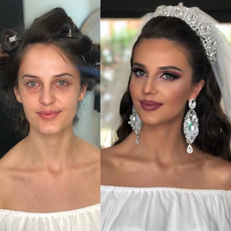 Фотографии невест До и После того, как они побывали в руках визажиста