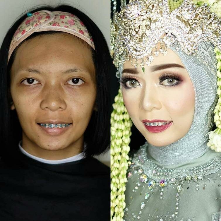 25 азиатских невест до и после свадебного макияжа. Абсолютно разные люди!