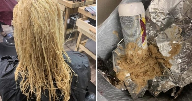 Фотографии девушек, которые решились сами покрасить волосы, но что-то пошло не так