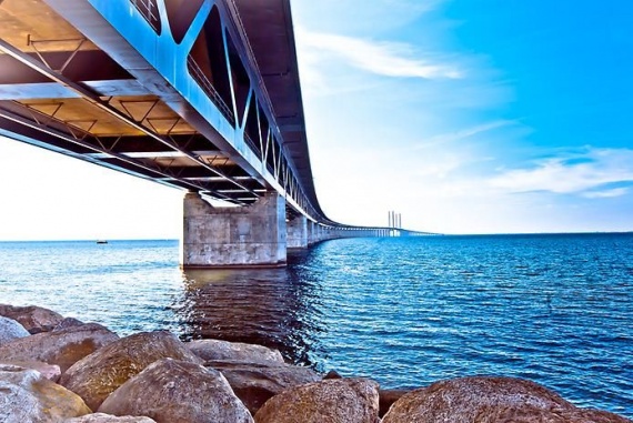 Уникальный Эресуннский мост-тоннель, соединяющий Данию и Швецию