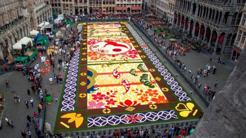Потрясающей красоты цветочный ковёр в Брюсселе