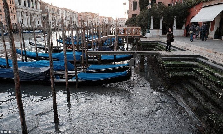 Венецианские каналы обмелели