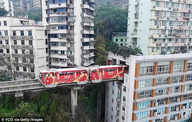 Китайские поезда, которые ездят внутри дома
