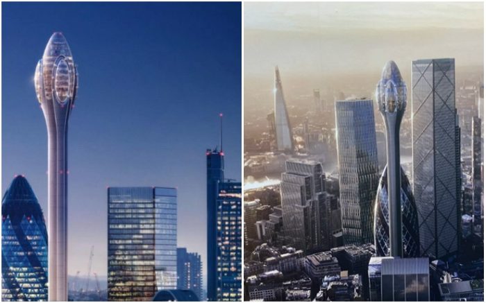 В центре Лондона может «вырасти» 305-метровый «Парящий тюльпан»