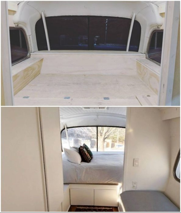 Американка превратила старый автобус в комфортный дом на колёсах