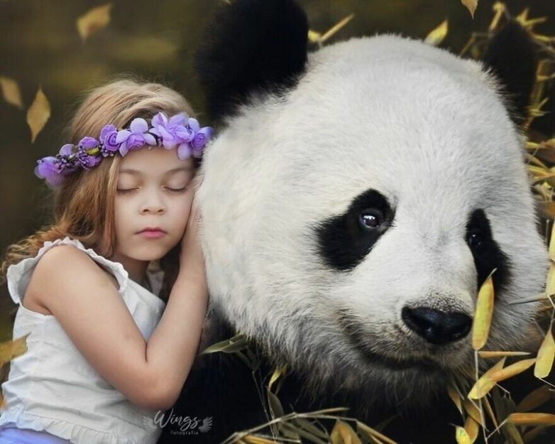 Сказочные фото детей с дикими животными